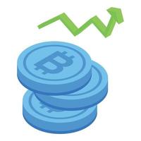 Bitcoin verdienen Symbol isometrischer Vektor. Online-Geld vektor