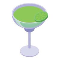 grüner Tequila-Symbol isometrischer Vektor. Glas Alkohol vektor