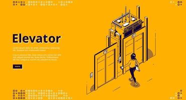 vektor baner av hiss, hus eller kontor hiss