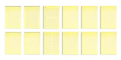 bärbara datorer med gul papper i rader och prickar vektor