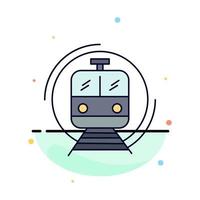 U-Bahn-Zug intelligenter öffentlicher Verkehr flacher Farbsymbolvektor vektor