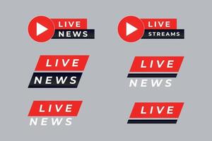 Reihe von Live-Stream-News-Bannern vektor