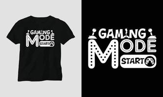 gaming läge Start - gaming svg t-shirt och kläder design vektor