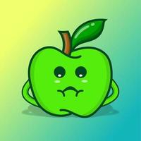 grön äpple karaktär isolerat design eps vektor tecknad serie stil