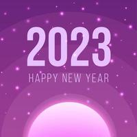 lila ny år 2023 mall design för social media, baner, affisch vektor