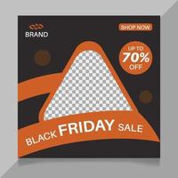svart fredag försäljning social media posta design vektor