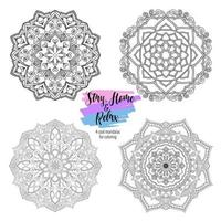 mandala runda blommor ornament vektor