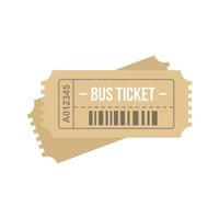 leverans buss biljett ikon platt isolerat vektor