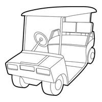 Golfwagen-Symbol, Umrissstil vektor