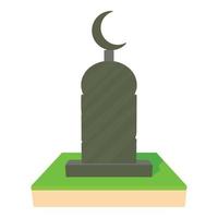 muslim grav ikon, tecknad serie stil vektor