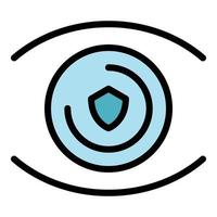 gesicherter Augensymbol-Farbumrissvektor vektor