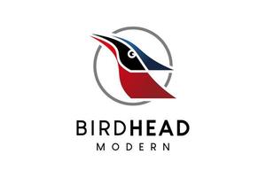 modern fåglar huvud logotyp design med kreativ enkel geometrisk begrepp vektor
