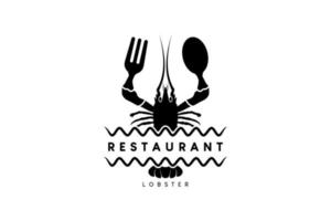 kreatives Hummer-Logo-Design im Vintage-Stil, Hummer-Restaurant oder Meeresfrüchte-Restaurant-Logo-Vektorillustration vektor