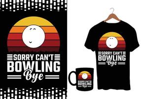Bowling-Kugel-T-Shirt-Design vektor