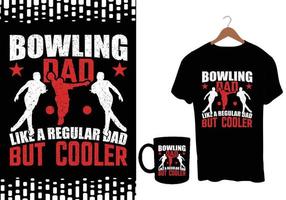 Bowling-Kugel-T-Shirt-Design vektor