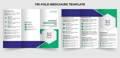 professionelle unternehmensprofil dreifach gefaltete broschürendesignvorlage im a4-format vektor