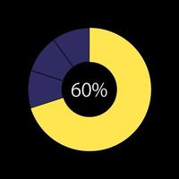 Leistungsbeurteilungskreis Infografik-Designvorlage für dunkles Thema. Ergebnis der Mitarbeiterbeurteilung. Bearbeitbares Tortendiagramm mit Sektoren. visuelle Datenpräsentation vektor