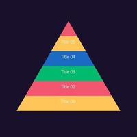 information bibehållande infographic pyramid Diagram design mall för mörk tema. sätt av inlärning. redigerbar infochart med hierarkisk grafer. visuell data presentation vektor