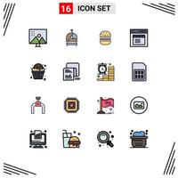 16 kreativ ikoner modern tecken och symboler av muffin användare burger modal kommunikation redigerbar kreativ vektor design element