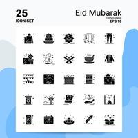 25 eid mubarak ikon uppsättning 100 redigerbar eps 10 filer företag logotyp begrepp idéer fast glyf ikon design vektor