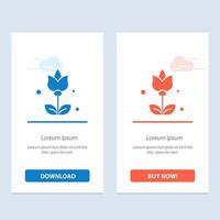 Strauß Blumen präsentieren blau und rot Laden Sie jetzt herunter und kaufen Sie die Kartenvorlage für Web-Widgets vektor