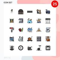 25 kreativ ikoner modern tecken och symboler av tränare grafisk redaktör moské design verktyg beskära redigerbar vektor design element