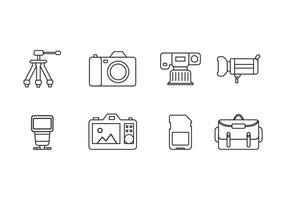 Ikoner för fotograferingsverktyg vektor