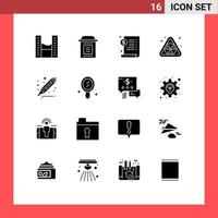 Stock Vector Icon Pack mit 16 Zeilenzeichen und Symbolen für Textmarker Abfall Party Umweltverschmutzung Dollar editierbare Vektordesign-Elemente