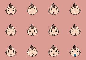 Set von niedlichen Baby Emoticon Vektoren