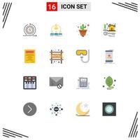 Aktienvektor-Icon-Pack mit 16 Zeilenzeichen und Symbolen für Immobilienschlüssel-Experiment Hausschlüssel-Pflanze editierbares Paket kreativer Vektordesign-Elemente vektor