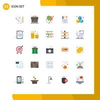 25 universell platt färger uppsättning för webb och mobil tillämpningar sida data portfölj födelsedag fest redigerbar vektor design element