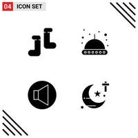 4 kreative Ikonen moderne Zeichen und Symbole der babyreligiösen Raumsprechertheologie bearbeitbare Vektordesignelemente vektor