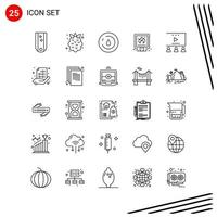 samling av 25 vektor ikoner i linje stil pixel perfekt översikt symboler för webb och mobil linje ikon tecken på vit bakgrund 25 ikoner kreativ svart ikon vektor bakgrund