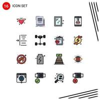 Stock Vector Icon Pack mit 16 Zeilen Zeichen und Symbolen für Smartphone-Anwendung Online-Labor Schule Mobile App Store Waschen editierbare kreative Vektor-Design-Elemente