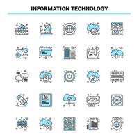 25 Informationstechnologie Schwarz-Blau-Icon-Set kreatives Icon-Design und Logo-Vorlage kreativer schwarzer Icon-Vektor-Hintergrund vektor