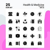 25 hälsa medicin ikon uppsättning 100 redigerbar eps 10 filer företag logotyp begrepp idéer fast glyf ikon design vektor
