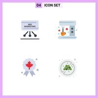 platt ikon packa av 4 universell symboler av seo tilldela styrelse maskin kvalitet redigerbar vektor design element