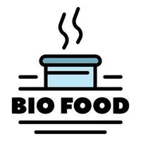 Bio-Food-Logo, Umrissstil vektor