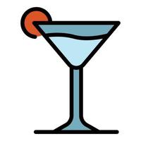 Cocktailglas-Symbol Farbumrissvektor vektor