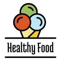 friska mat logotyp, översikt stil vektor