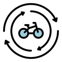 Fahrrad Symbol Farbe Umriss Vektor mieten