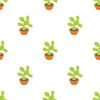 opuntia kaktus mönster sömlös vektor