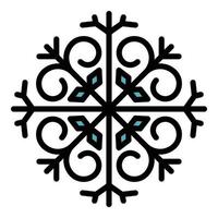 snöflinga ikon Färg översikt vektor