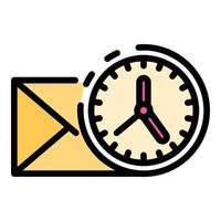 Mail Time Service Center Symbol Farbe Umriss Vektor