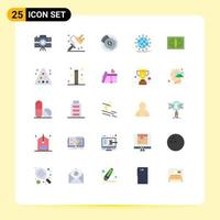 Satz von 25 flachen Vektorfarben auf dem Gitter für weltweite bearbeitbare Vektordesign-Elemente des Pfeilbalance-Netzwerkdiagramms vektor