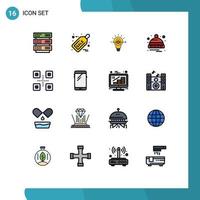 uppsättning av 16 modern ui ikoner symboler tecken för mat försäljning Glödlampa vinter- kall redigerbar kreativ vektor design element