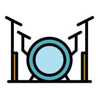 Band-Schlagzeug-Symbol Farbumrissvektor vektor