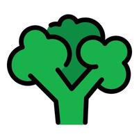 Brokkoli Lebensmittel Symbol Farbe Umriss Vektor