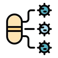 Farbe des Umrissvektors für das Symbol für Bakterienresistenz vektor