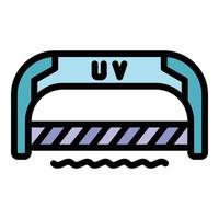 UV-Trocknerlampe Symbol Farbe Umriss Vektor